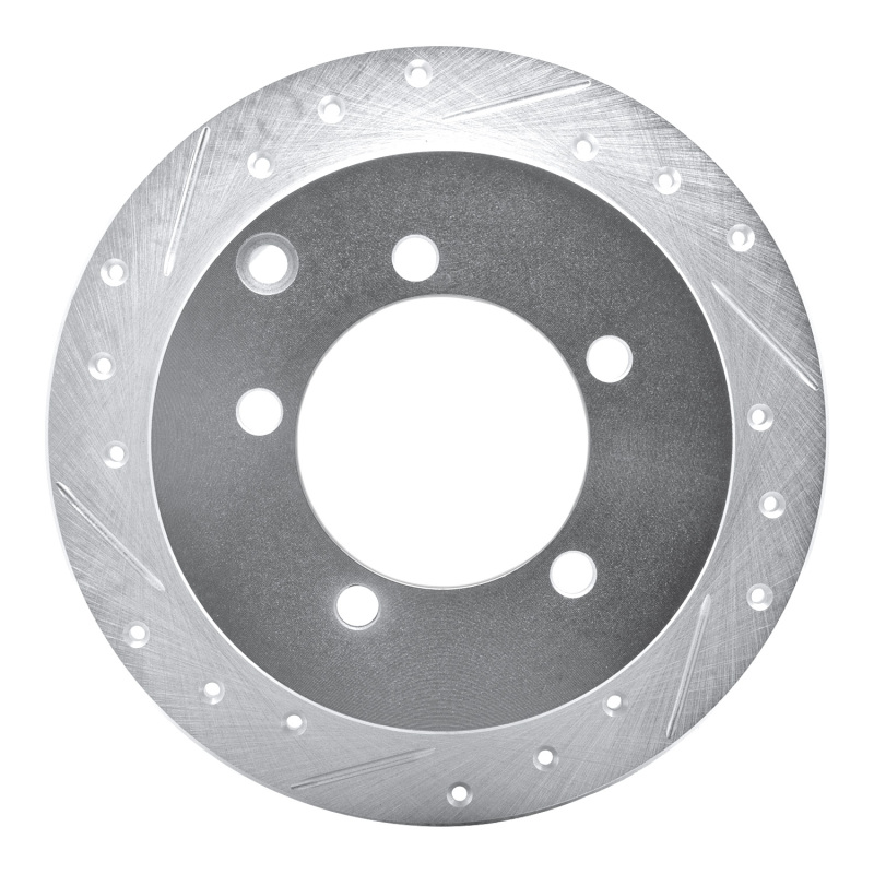 Mitsubishi Diamante Brake Rotor (1) - Rear Left - R1 Concepts - Drilled & Slotted - Silver - `97-`04